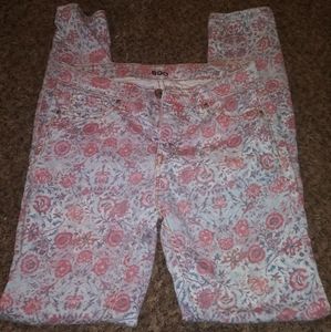 Floral print skinny jeans